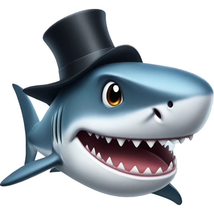 shark with tophat emoji