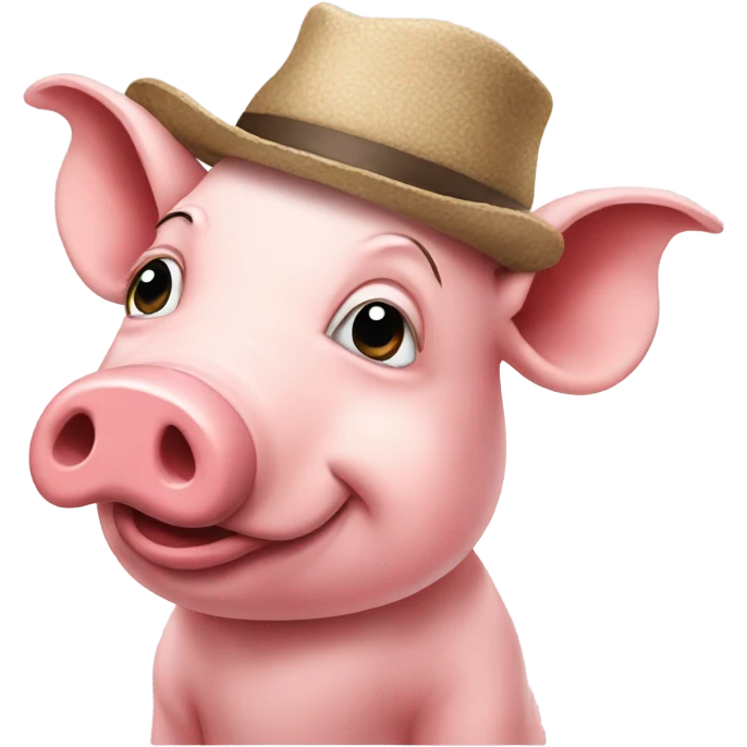 Pig with hat emoji