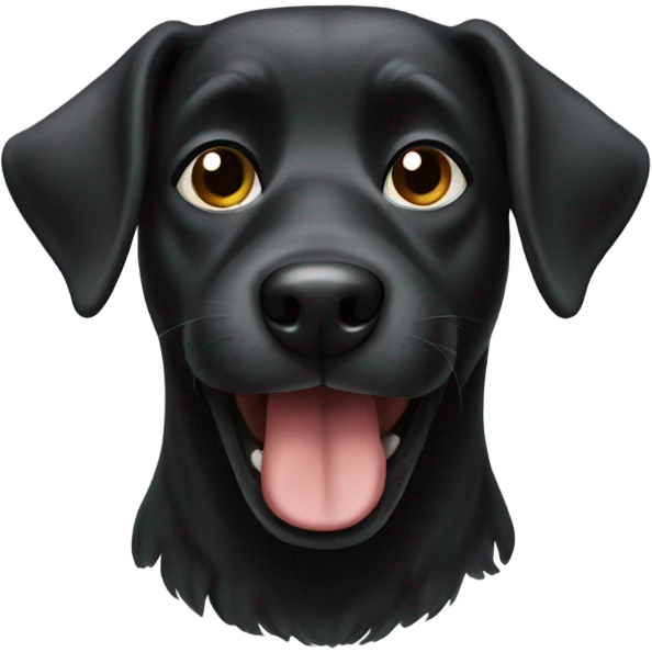 silly black christmas dog emoji
