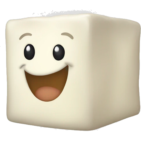 a cube of feta cheese waving emoji