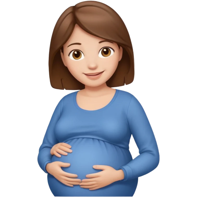 Una mamá embarazada de cabello  café  emoji