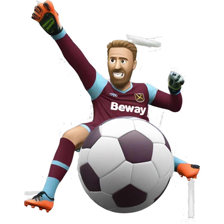 West ham logo kicking a football in goal  emoji
