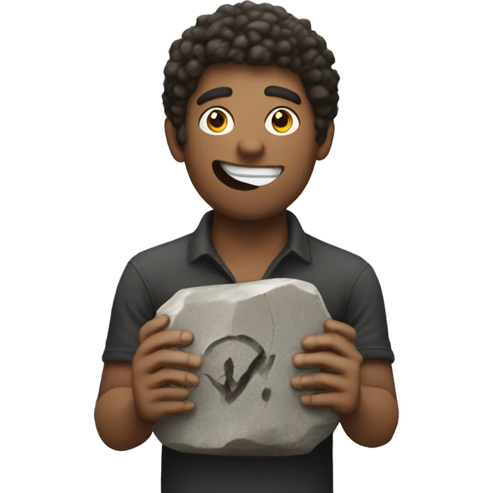 guy in the background holding out a rock sign with hi emoji