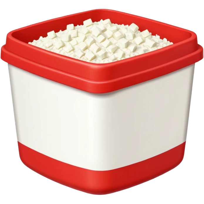 Pixel art Cottagecheese in a red container with a white stripe at top and bottom emoji