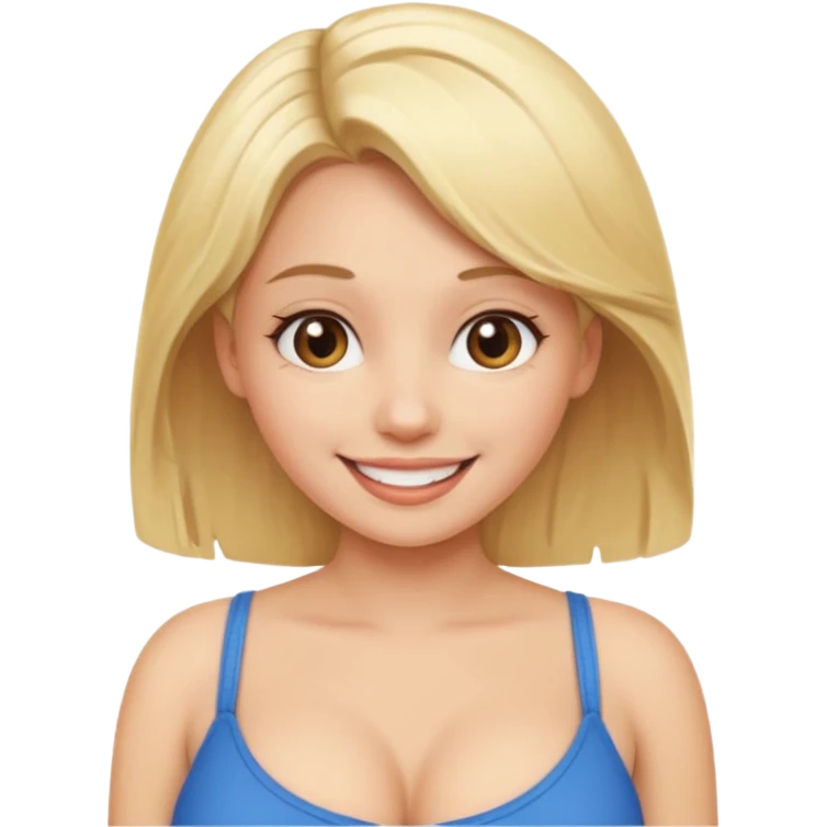 Boobs out  blonde girl emoji