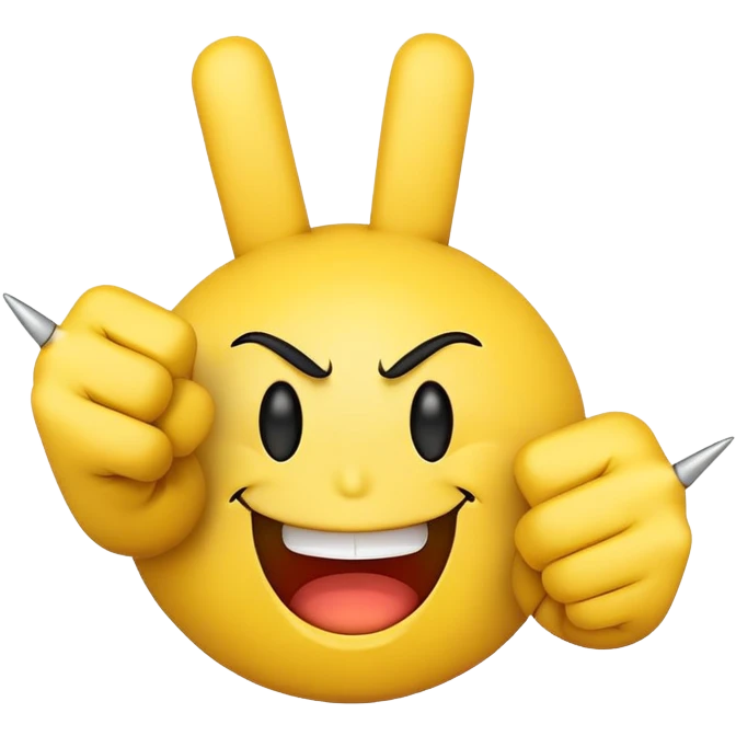 A smiley face with middle fingers emoji