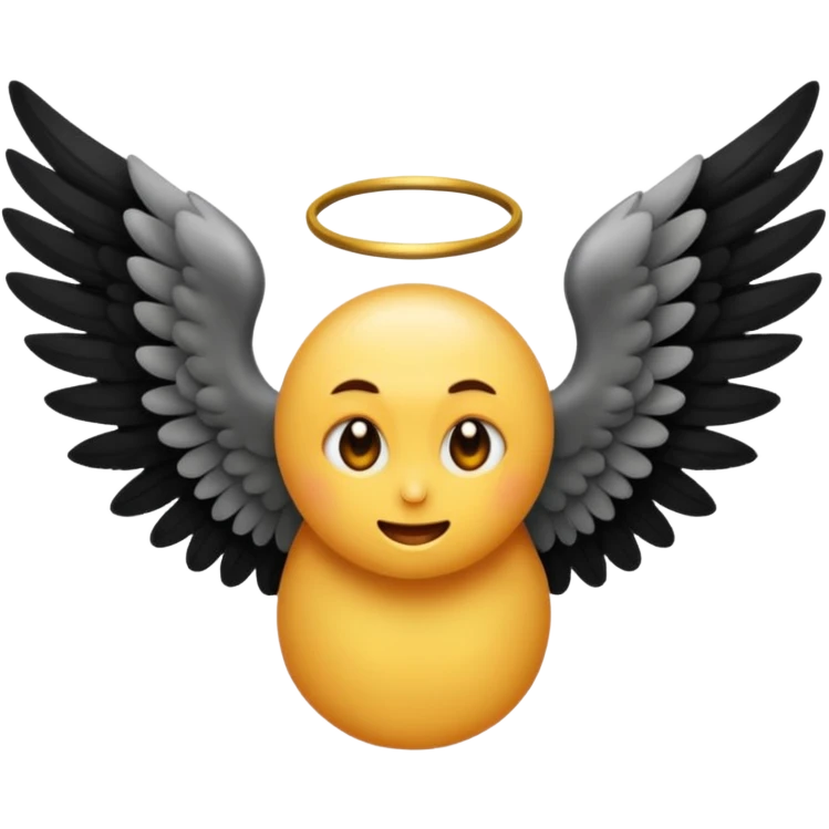 Créé un emojis d'un ange  avec des ailes de demon noir emoji