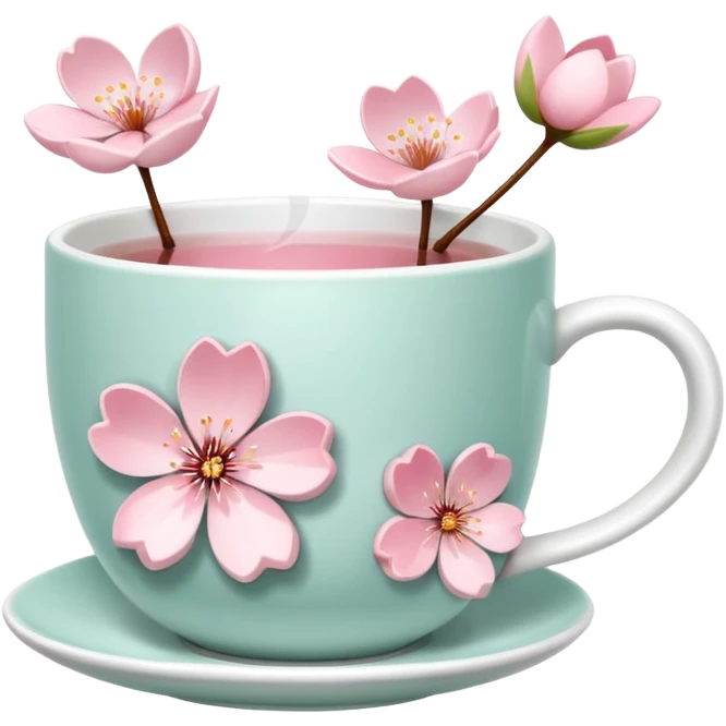 Cute Pastel pink Cherry Blossom  Tea emoji