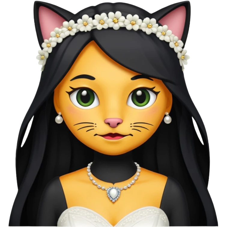 black cat bride emoji
