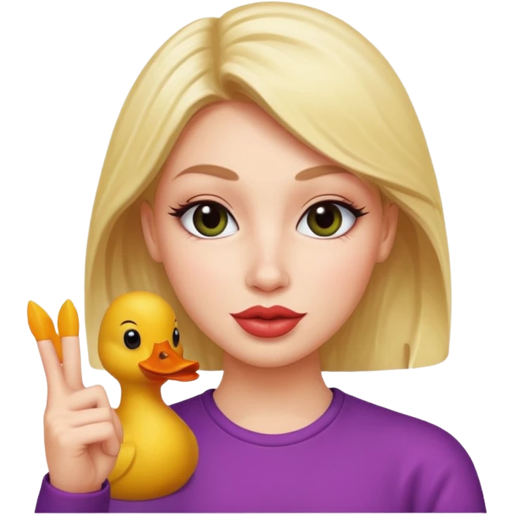 duck lips and peace sign  emoji