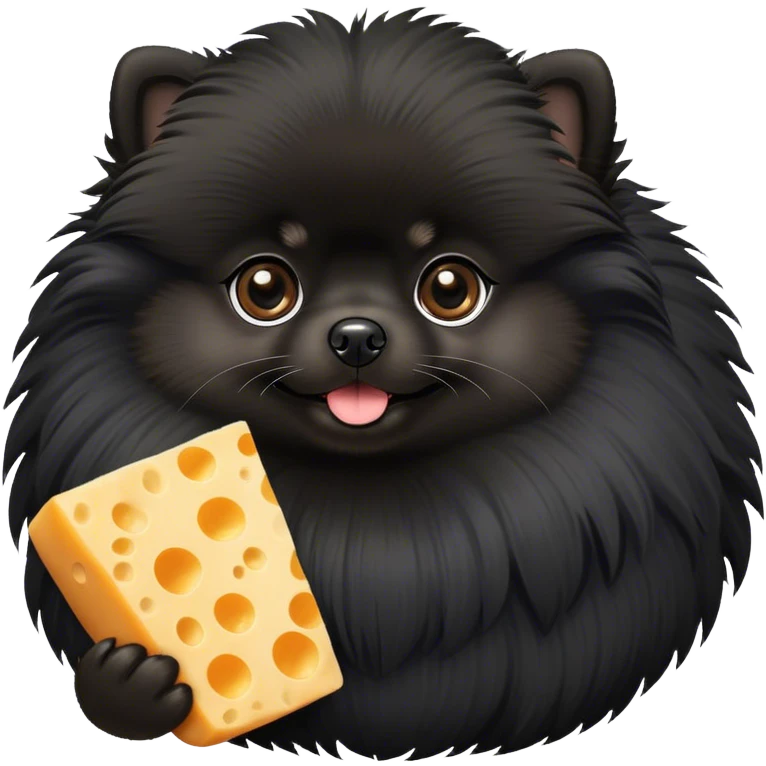 Black Pomerania with withe cheese  emoji