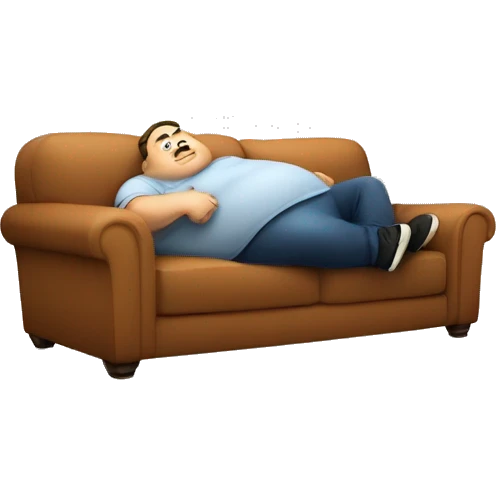 Fat man couch emoji