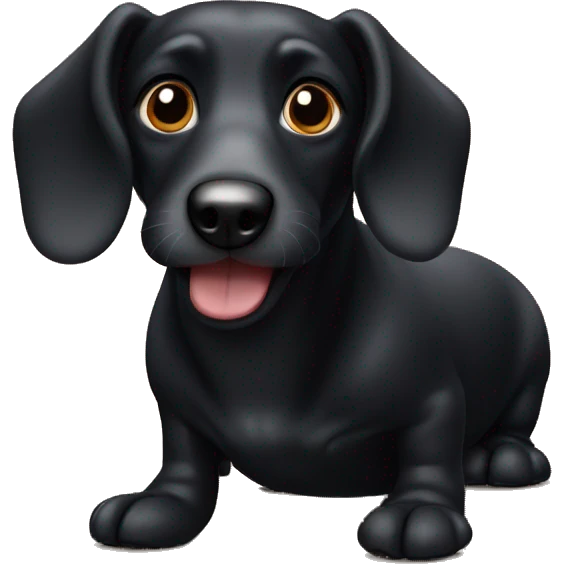 old black sausage dog emoji
