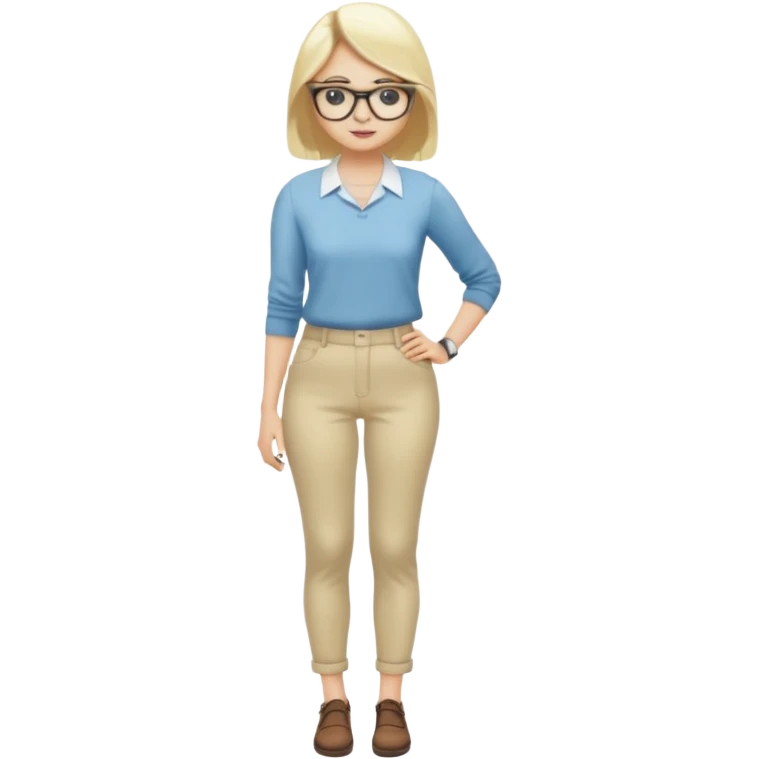  One Dominatrix blonde hair and glasses full body posing  emoji