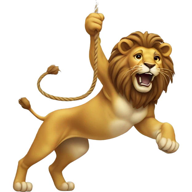 lion on hind legs swingin a lasso emoji