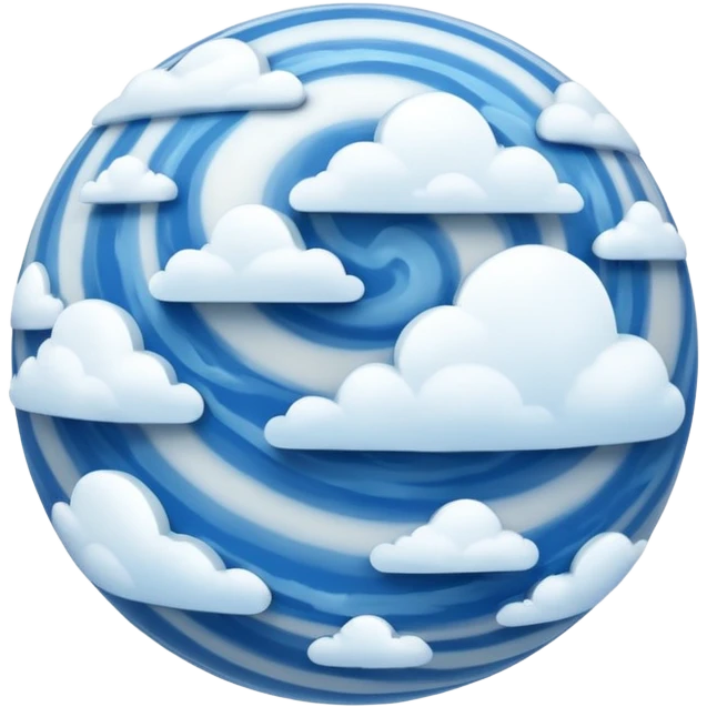 sphere globe planet, surface covered with cloud emoji