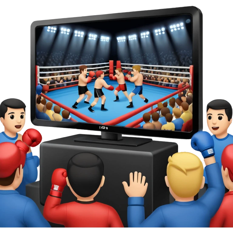 a boxing match shown on a television emoji