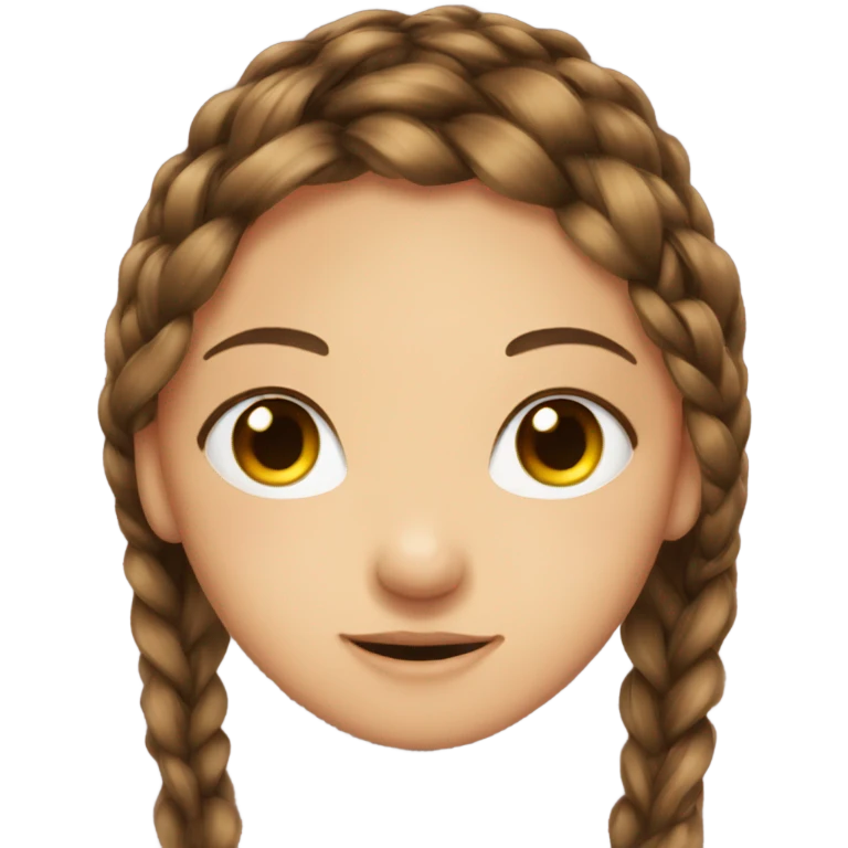 Brown eye and hair in a braid  girl  emoji
