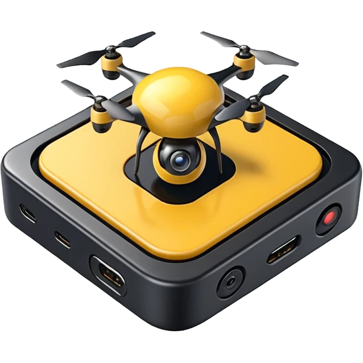 ultra realistic processor with a small drone picture emoji