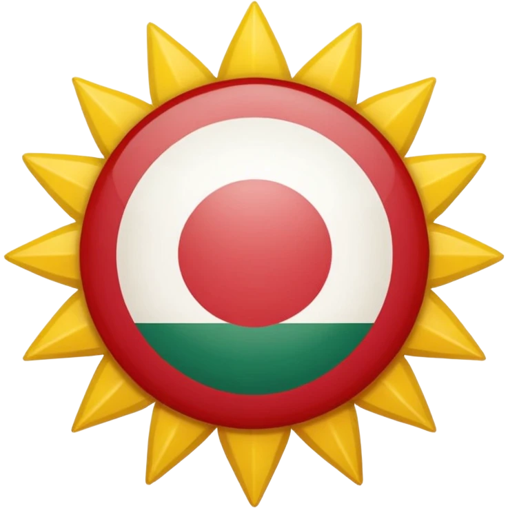 Take the Hungary flag and add a yellow sun in the middle center emoji