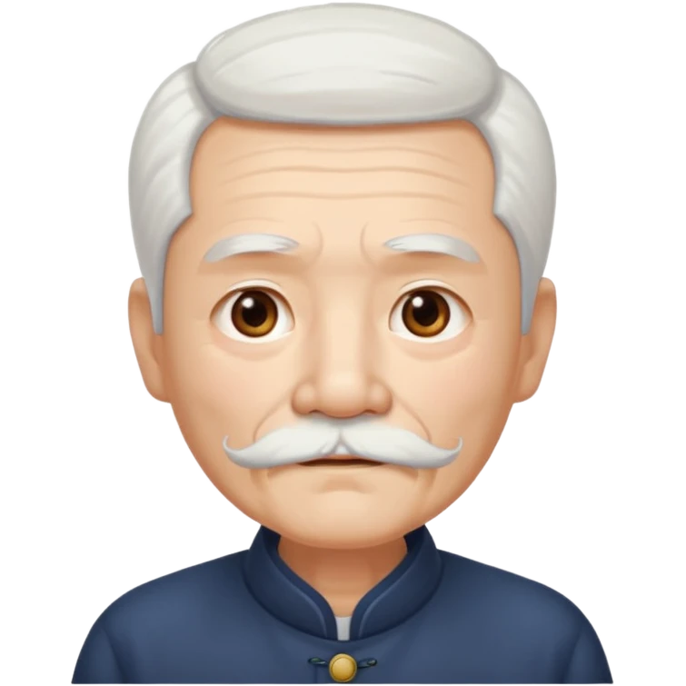 chinese old man with white hair and white mustache emoji