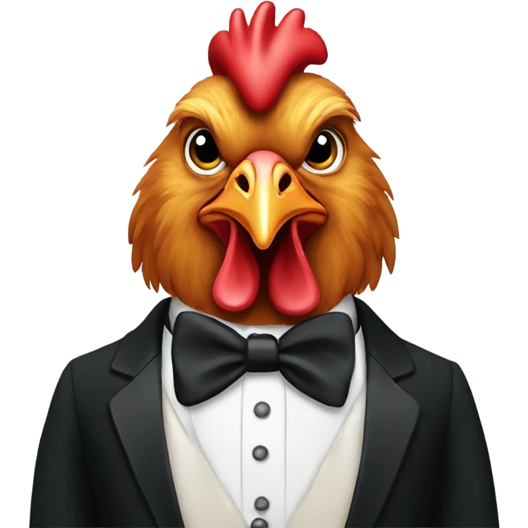 Rooster in a tuxedo  emoji