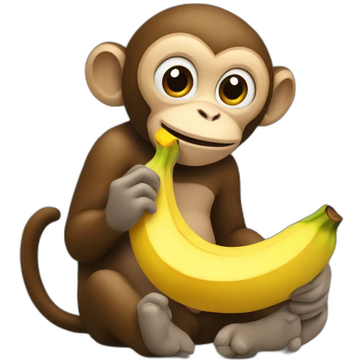 Monkey eating banana emoji