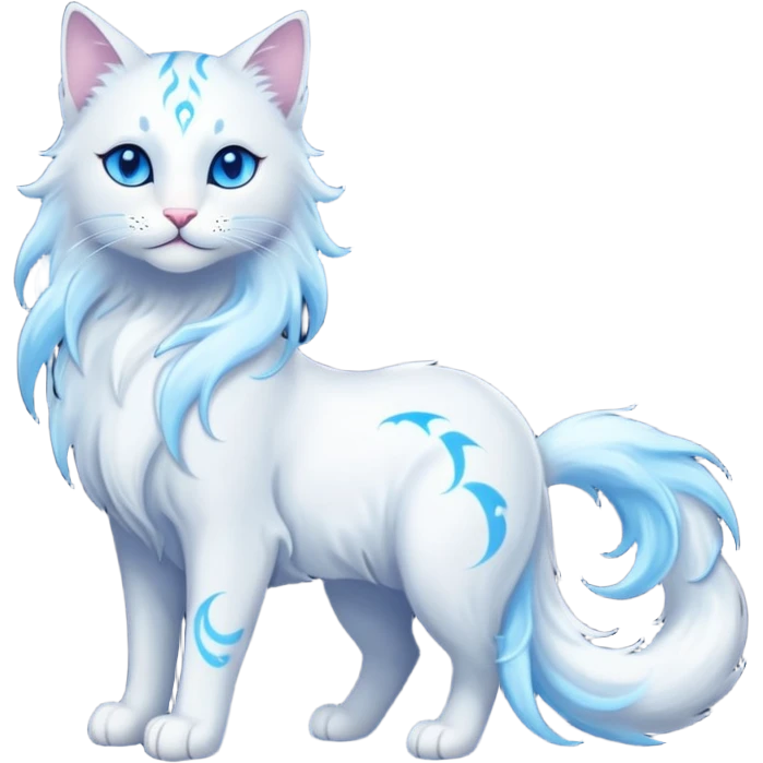 Magical Celestial Lunar-powered Fantasy Feline with lunar markings (full body) emoji