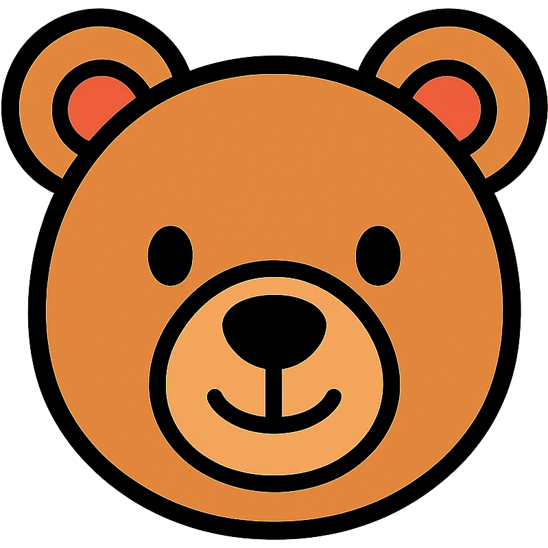 Simple bear face, friendly expression emoji