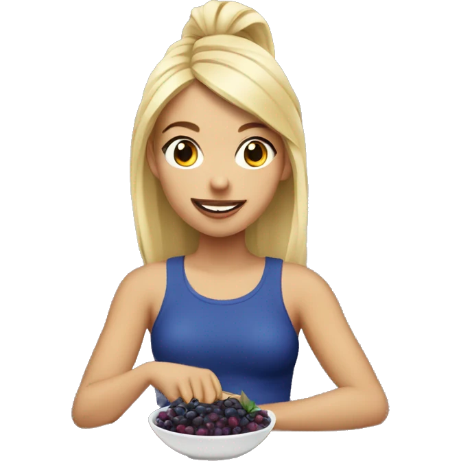 Blondie girl eating açaí  emoji