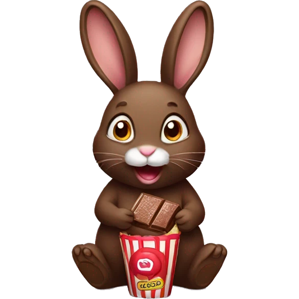 Bunny eating chocolate  emoji