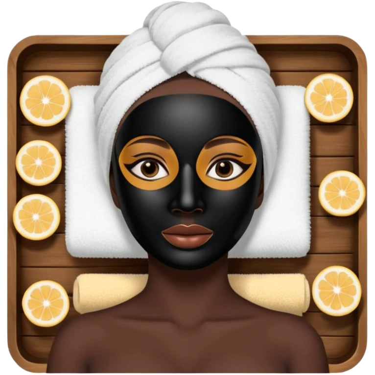 Lady  black face mask spa beauty full face relaxing emoji