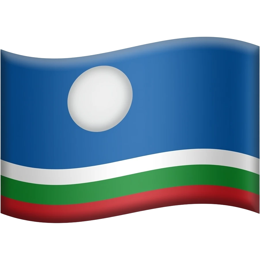 голубое небо без облок 1 белый круг в середине 1 красная полоса в низу 1 зелёная полоса ниже красной полосы 1 белая полоса выше зелёной полосы в виде флага одна зелёная полоса emoji