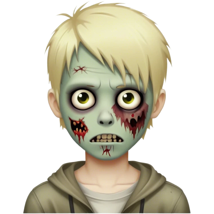 Boy zombie with blonde hair emo emoji