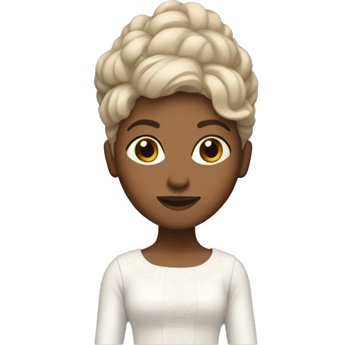 light brown hair woman with candomblé outfit emoji