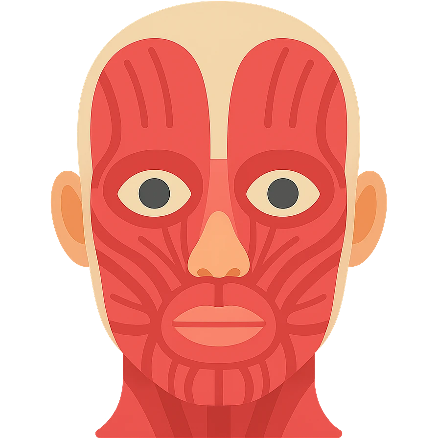 face with the outer layer of skin removed, showing muscles and tissue emoji