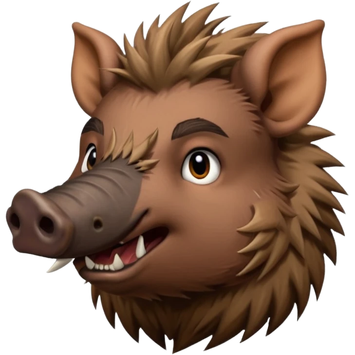 wild boar, punk hair, half body, standing emoji