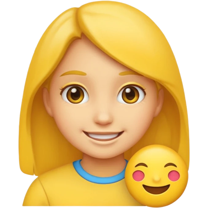 Make the girl in the photo an emoji. emoji