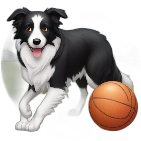 border collie with ball emoji