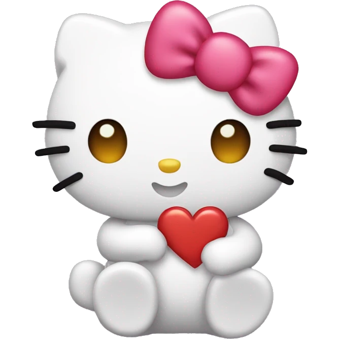 Hello kitty with heart band emoji