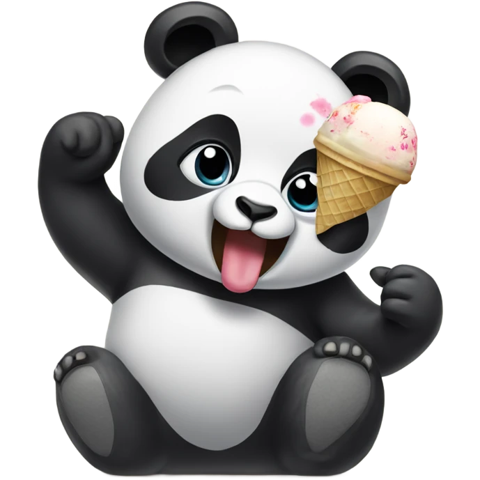 Panda eating ice cream emoji