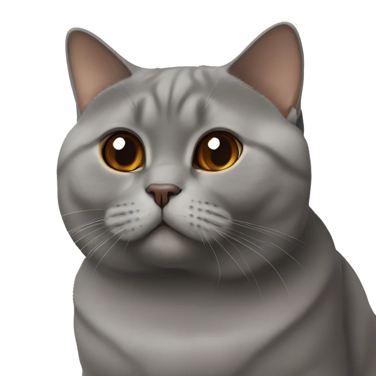 Choclate british shorthair with Brown eyes sitting  emoji
