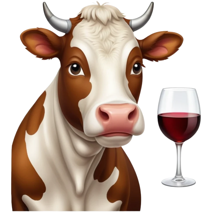 Holy cow drinking wine emoji