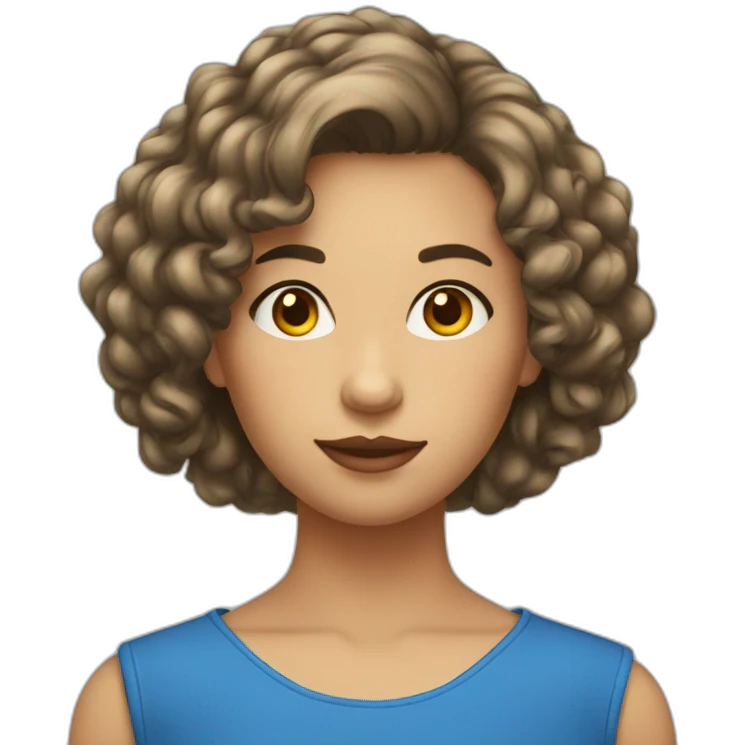 Fille cheveux bleu court emoji