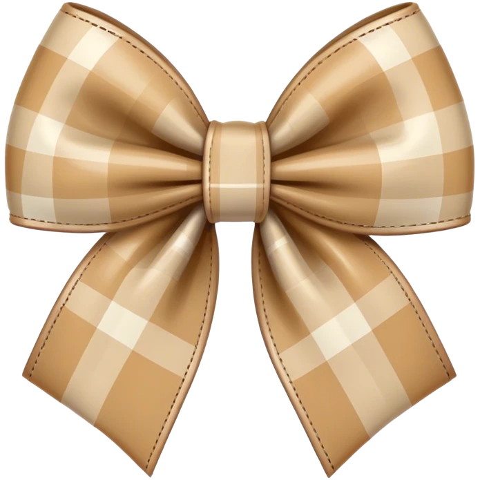 beige plaid bow emoji
