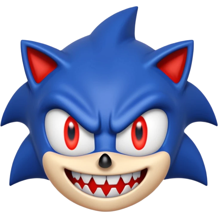 Sonic.exe with glowing red eyes emoji
