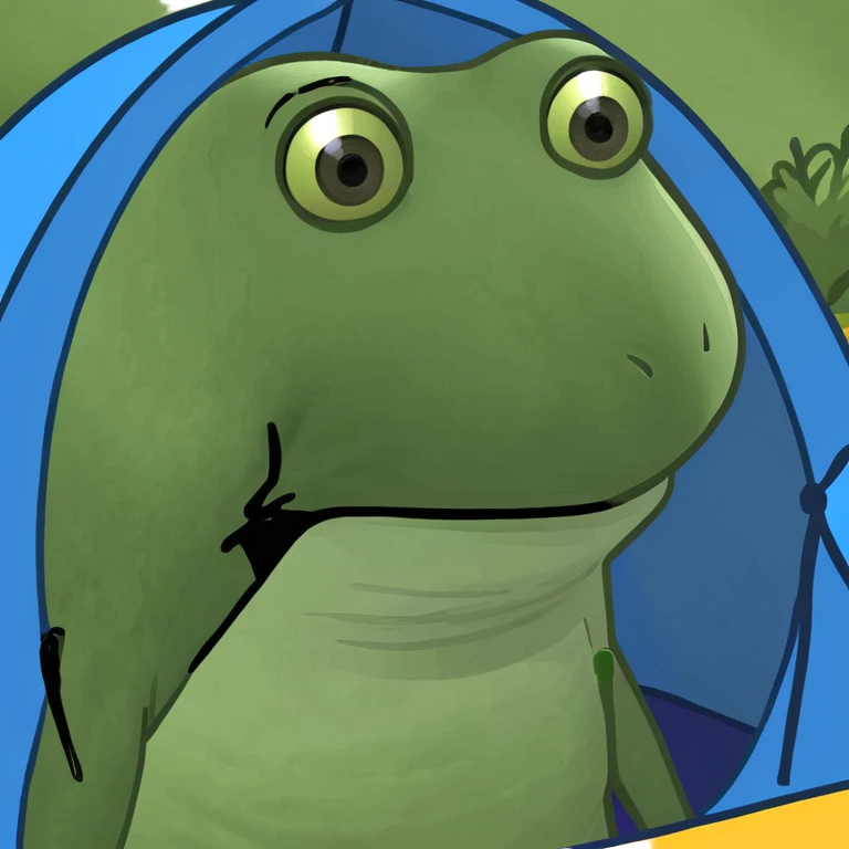 A blue open tent  emoji