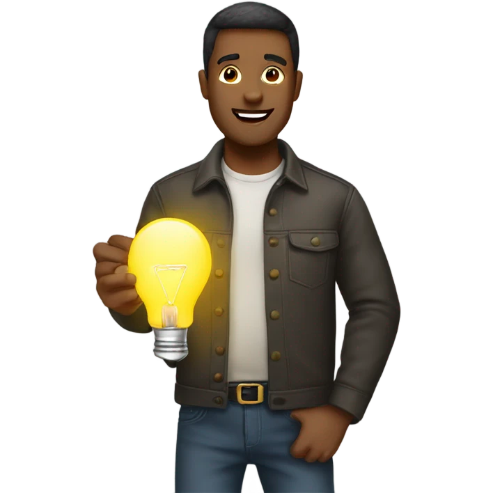 Man holding lightbulb emoji