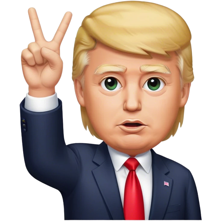 Donald  Trump shows hand  victory hyperrealistic emoji
