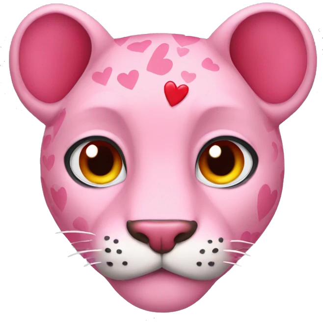 pink panther with red hearts emoji